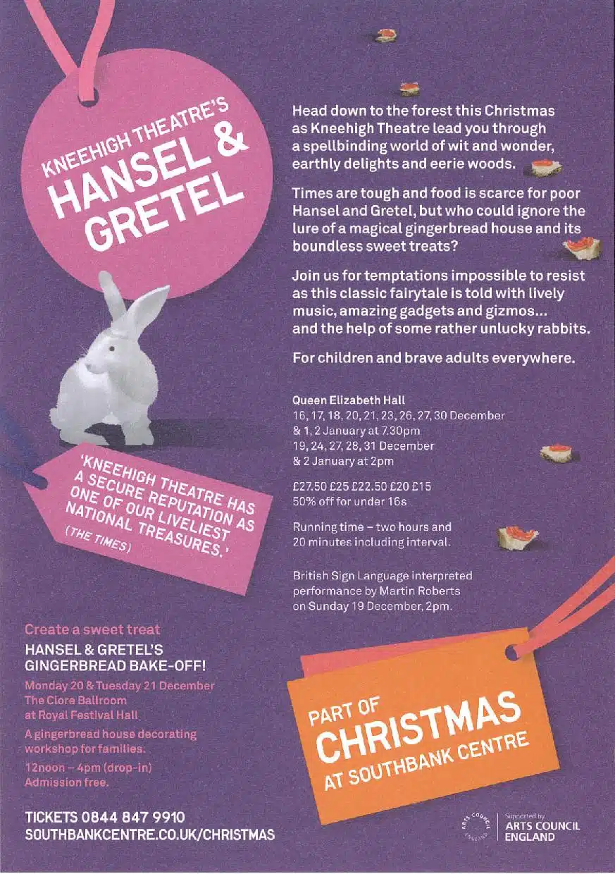 Flyer for Hansel & Gretel