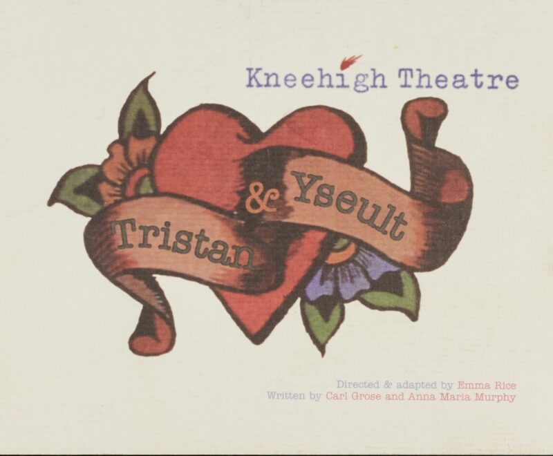 A cartoon illustration of a red heart with a banner across the middle reading 'Tristan and Yseult'. Set against a beige backdrop.
